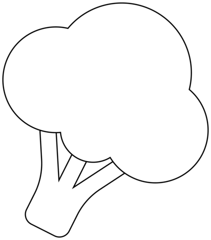 Broccoli Emoji Coloring Page